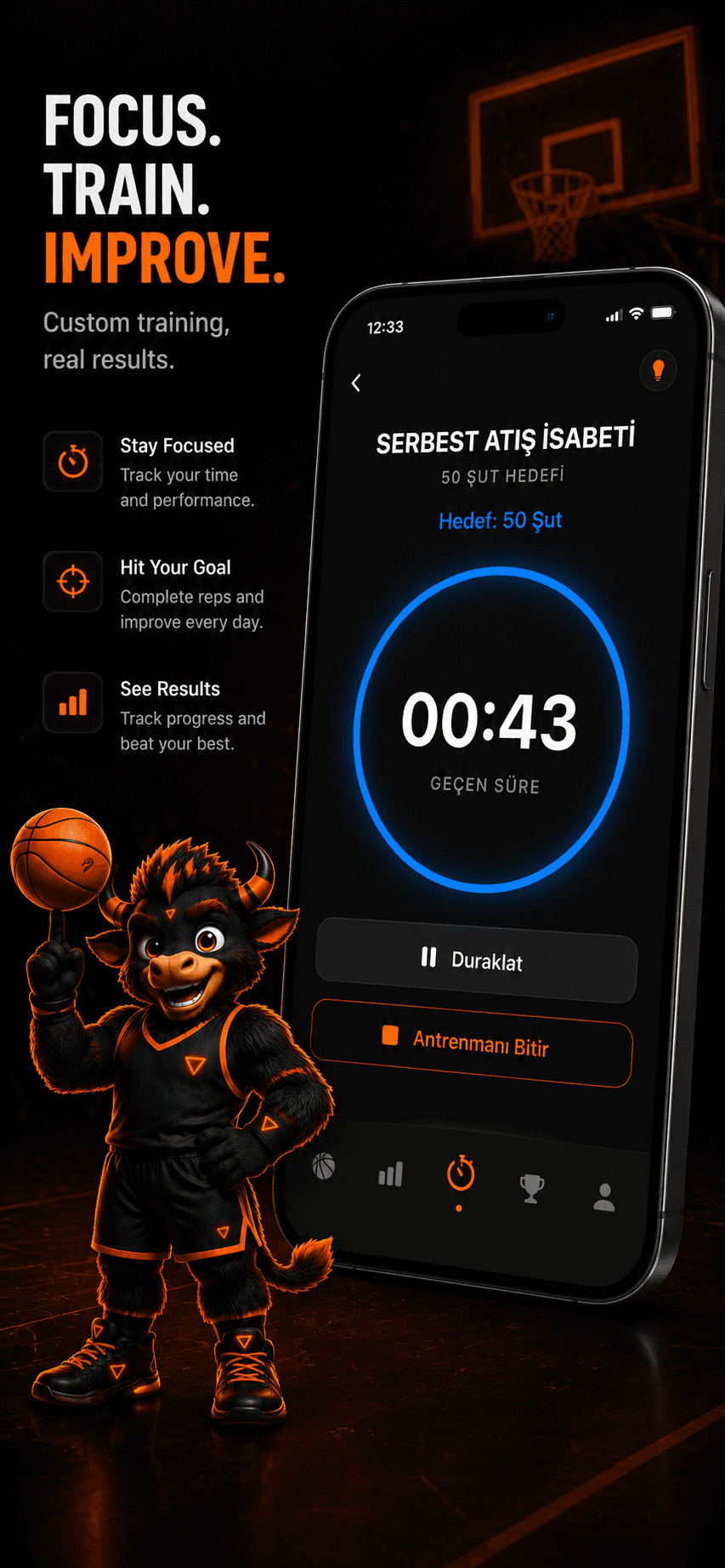CourtRise active training timer